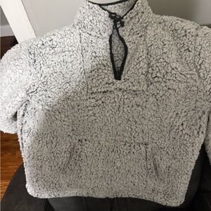 Cozy Gray Sherpa Pullover